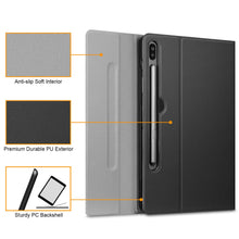 Laden Sie das Bild in den Galerie-Viewer, Fintie Tastatur Hülle für Samsung Galaxy Tab S6 10.5 2019 (Kompatibel mit S Pen kabelloser Ladefunktion) - Ultradünn Keyboard Case mit magnetisch Abnehmbarer drahtloser Deutscher Tastatur, Schwarz