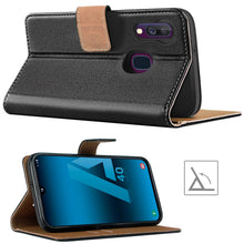 Laden Sie das Bild in den Galerie-Viewer, HOOMIL Handyhülle für Samsung Galaxy A40 Hülle, Premium Leder Flip Schutzhülle für Samsung Galaxy A40 Tasche, Schwarz
