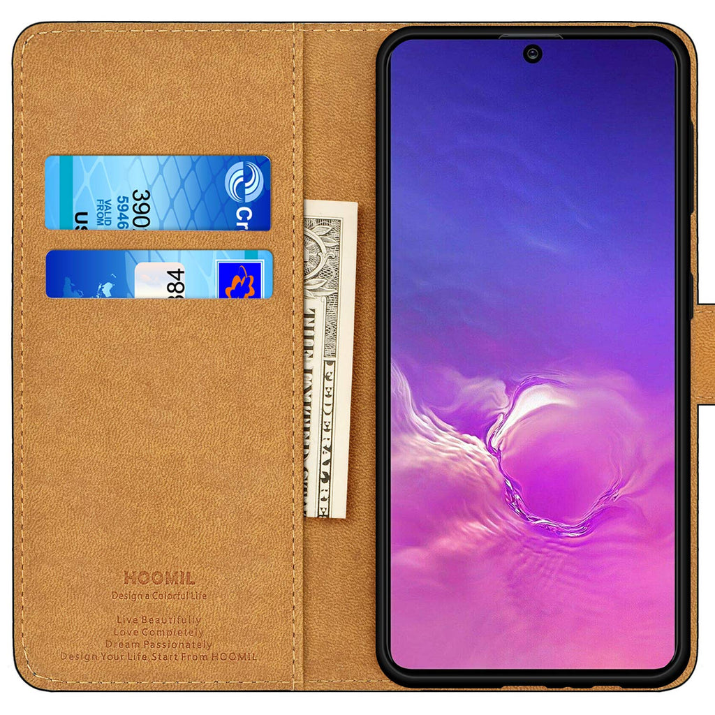 HOOMIL Handyhülle für Samsung Galaxy S10 Lite Hülle, Premium Leder Flip Schutzhülle für Samsung Galaxy S10 Lite Tasche - Schwarz