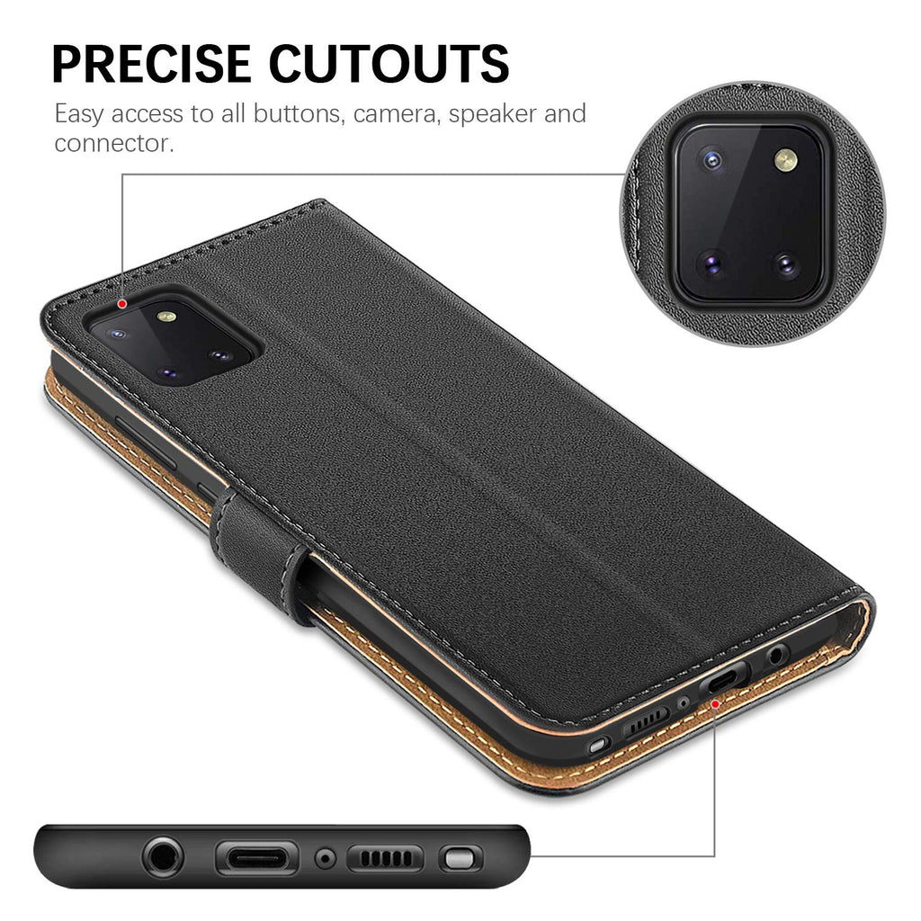 HOOMIL Handyhülle für Samsung Galaxy Note 10 Lite Hülle, Premium Leder Flip Schutzhülle für Samsung Galaxy Note 10 Lite Tasche - Schwarz