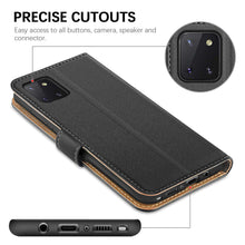 Laden Sie das Bild in den Galerie-Viewer, HOOMIL Handyhülle für Samsung Galaxy Note 10 Lite Hülle, Premium Leder Flip Schutzhülle für Samsung Galaxy Note 10 Lite Tasche - Schwarz