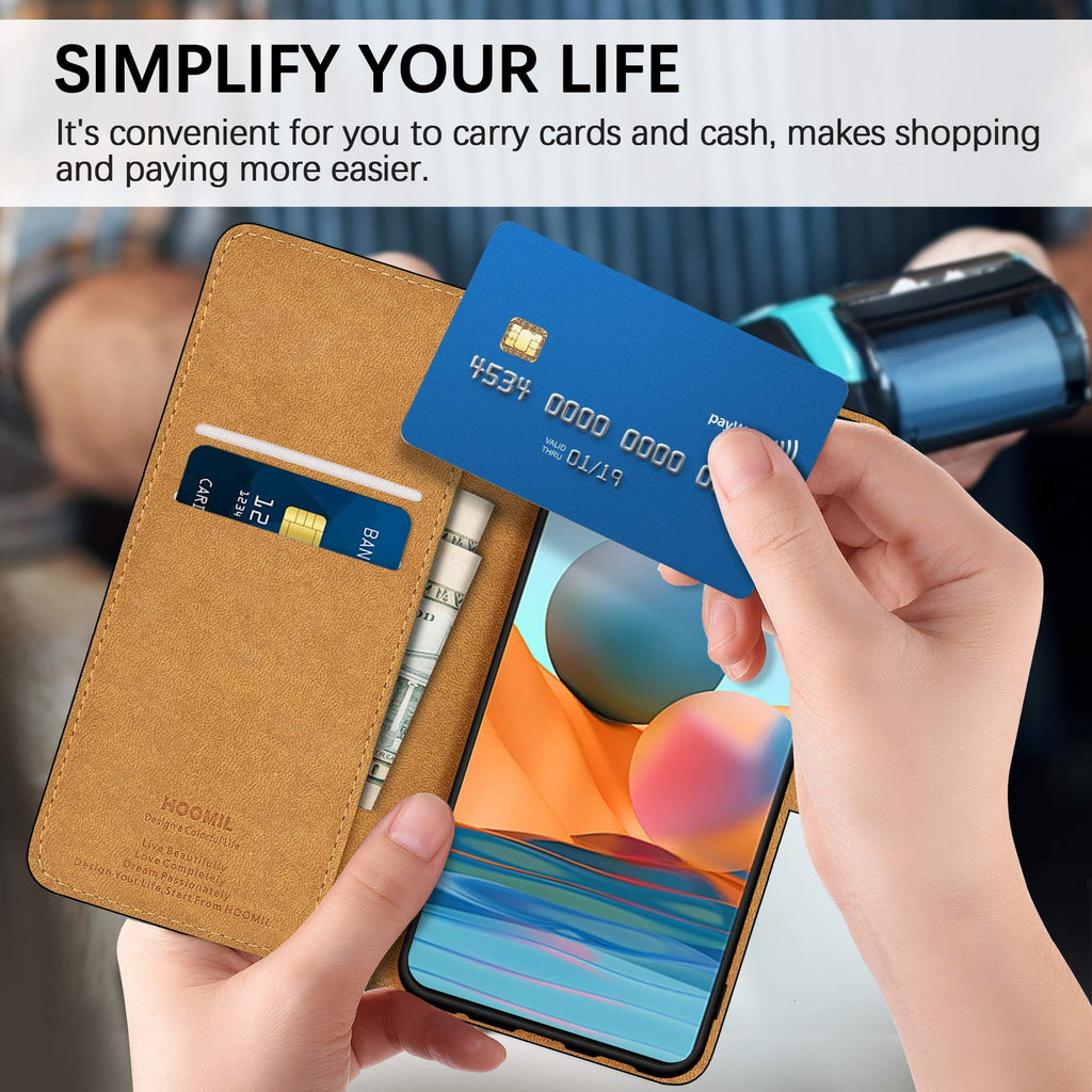 HOOMIL Handyhülle für Xiaomi Redmi Note 10 Pro Hülle, für Xiaomi Redmi Note 10 Pro Max Hülle, Premium Leder Flip Schutzhülle für Xiaomi Redmi Note 10 Pro/Redmi Note 10 Pro Max Tasche (Schwarz)