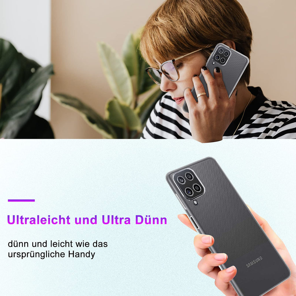 FACAI Crystal Clear Hülle Kompatibel Samsung Galaxy A12, Transparent Anti-Vergilbung Silikon Dünne Weiche handyhülle, Anti-Fingerabdruck Kratzfest Stoßfest TPU Schutzhülle für Samsung Galaxy A12