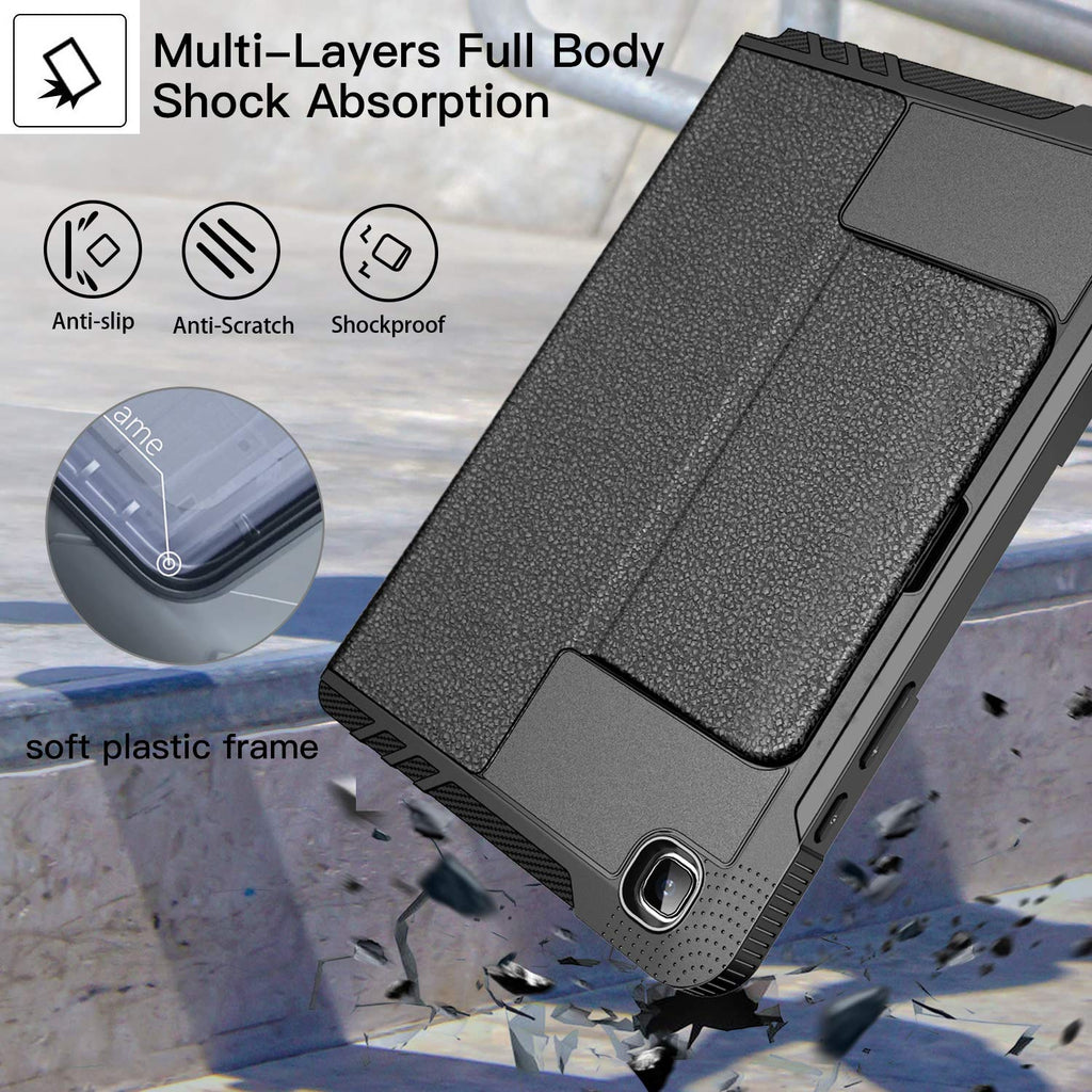 ZtotopCase Hülle für Samsung Galaxy Tab A7 10.4 2020, Mehrfachwinkel Schutzhülle, Mit Stoßfest Sturzfest, Automatischem Schlaf/Aufwach,für Samsung Tab A7 10.4 2020 Tablette, Schwarz