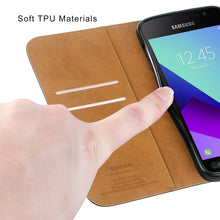 Laden Sie das Bild in den Galerie-Viewer, HOOMIL Handyhülle für Samsung Galaxy Xcover 4 Hülle, Samsung Galaxy Xcover 4S Hülle, Premium PU Leder Flip Schutzhülle für Samsung Galaxy Xcover 4/4s Tasche, Schwarz