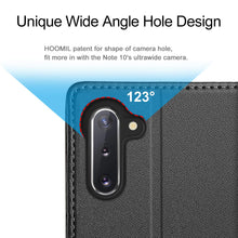 Laden Sie das Bild in den Galerie-Viewer, HOOMIL Handyhülle für Samsung Galaxy Note 10 Hülle, Premium PU Leder Flip Schutzhülle für Samsung Galaxy Note 10 Tasche (NICHT für Samsung Note 10+), Schwarz