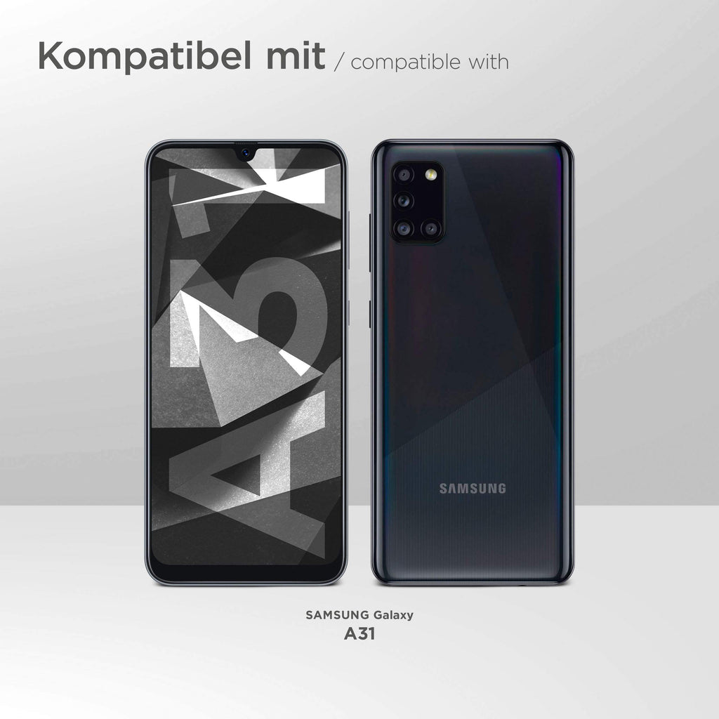 moex Panzerglas kompatibel mit Samsung Galaxy A31 - Schutzfolie aus Glas, bruchsichere Displayschutz Folie, Crystal Clear Panzerglasfolie
