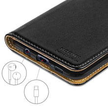 Laden Sie das Bild in den Galerie-Viewer, HOOMIL Handyhülle für Samsung Galaxy M20 Hülle, Premium PU Leder Flip Schutzhülle für Samsung Galaxy M20 Tasche, Schwarz