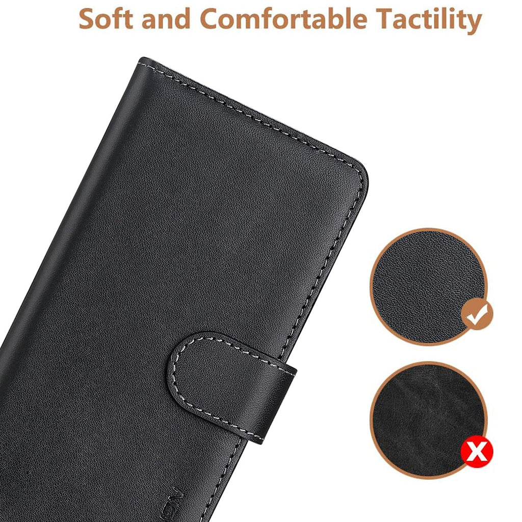 FMPCUON Hülle Case Kompatibel mit Oppo A52 / Oppo A72 / Oppo A92 - Premium PU Leder Brieftasche Handyhülle - Handy Lederhülle Cover Schutzhülle Etui Tasche Book Klapp Style Handytasche, Schwarz
