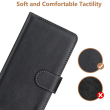 Laden Sie das Bild in den Galerie-Viewer, FMPCUON Hülle Case Kompatibel mit Oppo A52 / Oppo A72 / Oppo A92 - Premium PU Leder Brieftasche Handyhülle - Handy Lederhülle Cover Schutzhülle Etui Tasche Book Klapp Style Handytasche, Schwarz