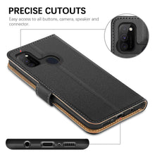 Laden Sie das Bild in den Galerie-Viewer, HOOMIL Handyhülle für Samsung Galaxy M21 Hülle, für Samsung Galaxy M30s Hülle, Premium PU Leder Flip Schutzhülle für Samsung Galaxy M21/M30s Tasche, Schwarz