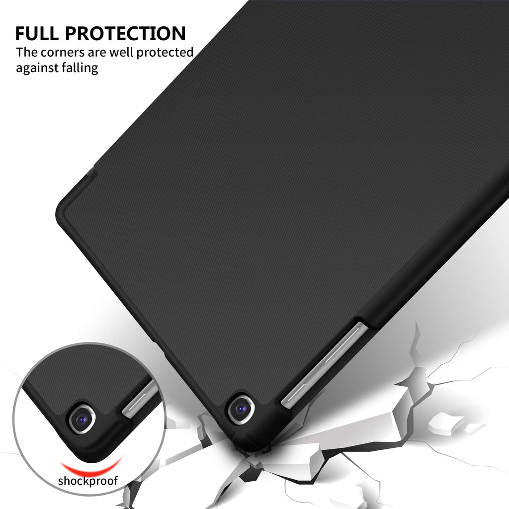 IVSO Samsung Galaxy Tab S5e Hülle, Galaxy Tab S5e Schutzhülle, Samsung Tab S5e Case, Hochwertiges PU mit Standfunktion Geeignet für Samsung Galaxy Tab S5e T720/T725 10.5 Zoll, Schwarz