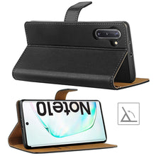 Laden Sie das Bild in den Galerie-Viewer, HOOMIL Handyhülle für Samsung Galaxy Note 10 Hülle, Premium PU Leder Flip Schutzhülle für Samsung Galaxy Note 10 Tasche (NICHT für Samsung Note 10+), Schwarz