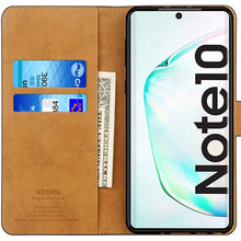 Laden Sie das Bild in den Galerie-Viewer, HOOMIL Handyhülle für Samsung Galaxy Note 10 Hülle, Premium PU Leder Flip Schutzhülle für Samsung Galaxy Note 10 Tasche (NICHT für Samsung Note 10+), Schwarz