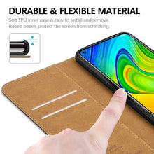 Laden Sie das Bild in den Galerie-Viewer, HOOMIL Handyhülle für Xiaomi Redmi Note 9 Hülle, Premium PU Leder Flip Case Schutzhülle für Xiaomi Redmi Note 9 Tasche, Schwarz