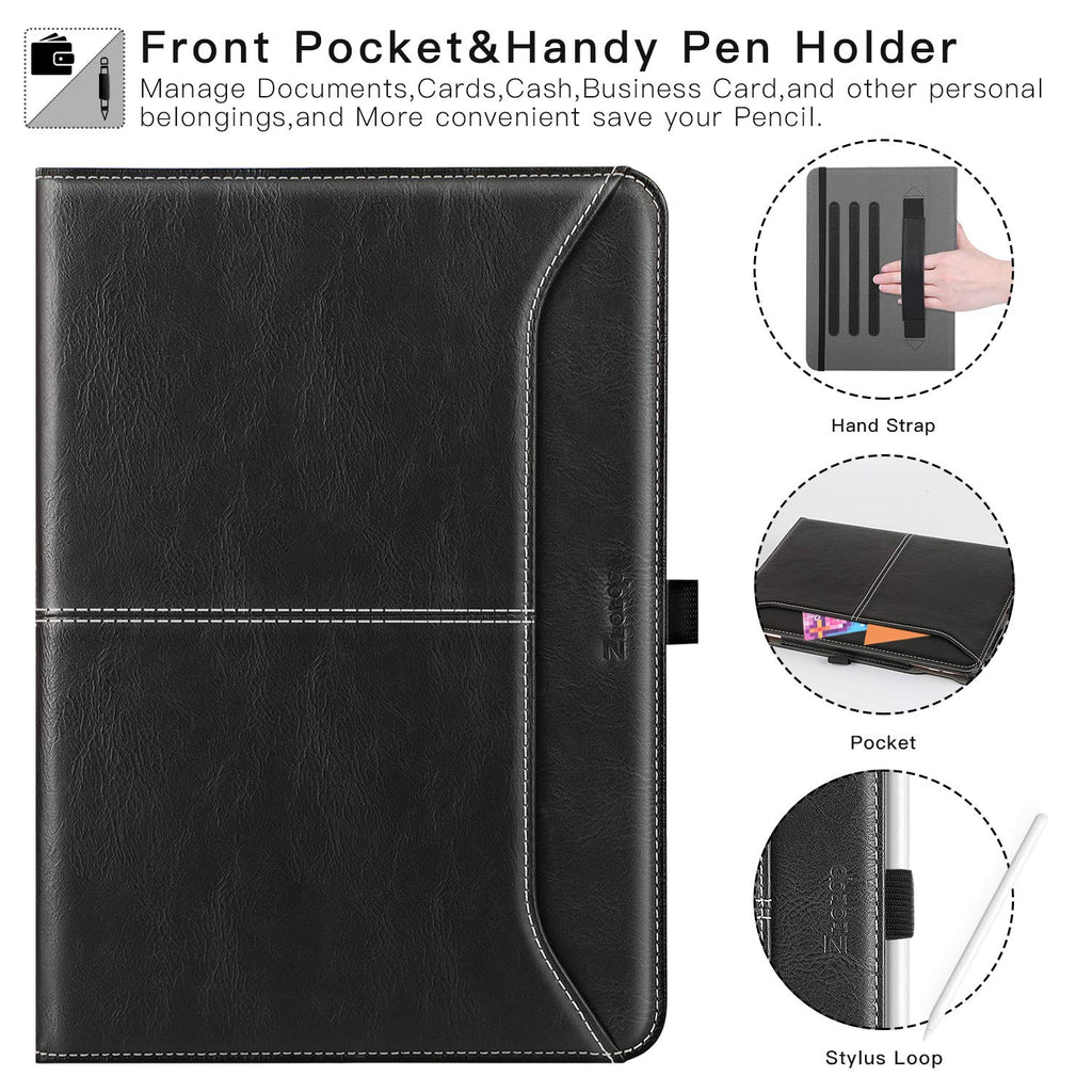 ZtotopCases Hülle für Neu iPad Pro 11 2021(3. Generation), Premium Leder Geschäftshülle mit Ständer,Kartensteckplatz,Auto Schlaf/ Aufwach Funktion, Mehrfachwinkel,für iPad 11 Zoll 2021, Schwarz