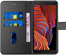 Laden Sie das Bild in den Galerie-Viewer, AURSTORE Handyhülle Kompatibel Mit Samsung Galaxy Xcover 5 Hülle Enterprise Edition, Premium PU Leder Schutzhülle Abdeckung, Tasche Leder Flip Case Brieftasche Etui für (Galaxy Xcover 5, Schwarz Book)