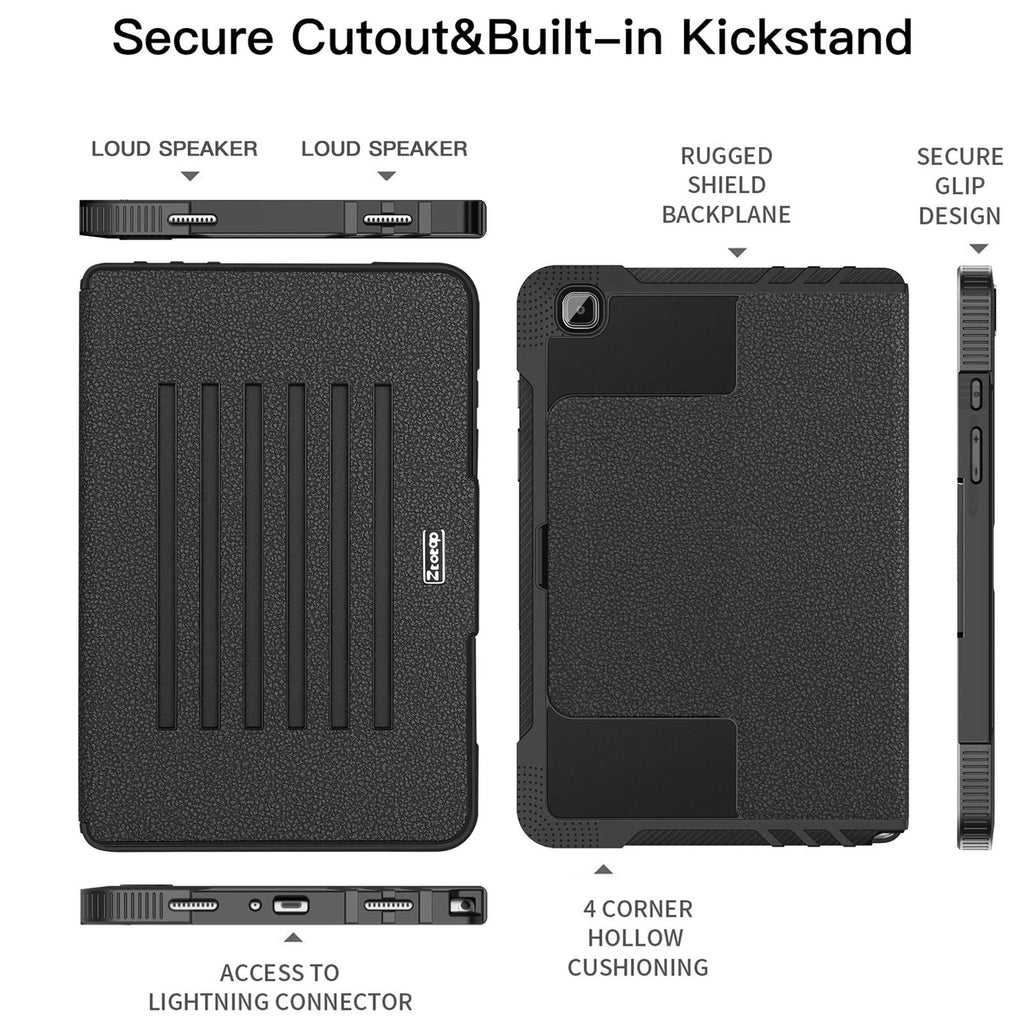 ZtotopCase Hülle für Samsung Galaxy Tab A7 10.4 2020, Mehrfachwinkel Schutzhülle, Mit Stoßfest Sturzfest, Automatischem Schlaf/Aufwach,für Samsung Tab A7 10.4 2020 Tablette, Schwarz