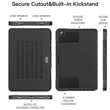 Laden Sie das Bild in den Galerie-Viewer, ZtotopCase Hülle für Samsung Galaxy Tab A7 10.4 2020, Mehrfachwinkel Schutzhülle, Mit Stoßfest Sturzfest, Automatischem Schlaf/Aufwach,für Samsung Tab A7 10.4 2020 Tablette, Schwarz
