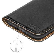 Laden Sie das Bild in den Galerie-Viewer, HOOMIL Handyhülle für Samsung Galaxy Xcover 4 Hülle, Samsung Galaxy Xcover 4S Hülle, Premium PU Leder Flip Schutzhülle für Samsung Galaxy Xcover 4/4s Tasche, Schwarz
