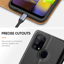 Laden Sie das Bild in den Galerie-Viewer, HOOMIL Handyhülle für Samsung Galaxy M31 Hülle, Premium PU Leder Flip Case Schutzhülle für Samsung Galaxy M31 Tasche, Schwarz