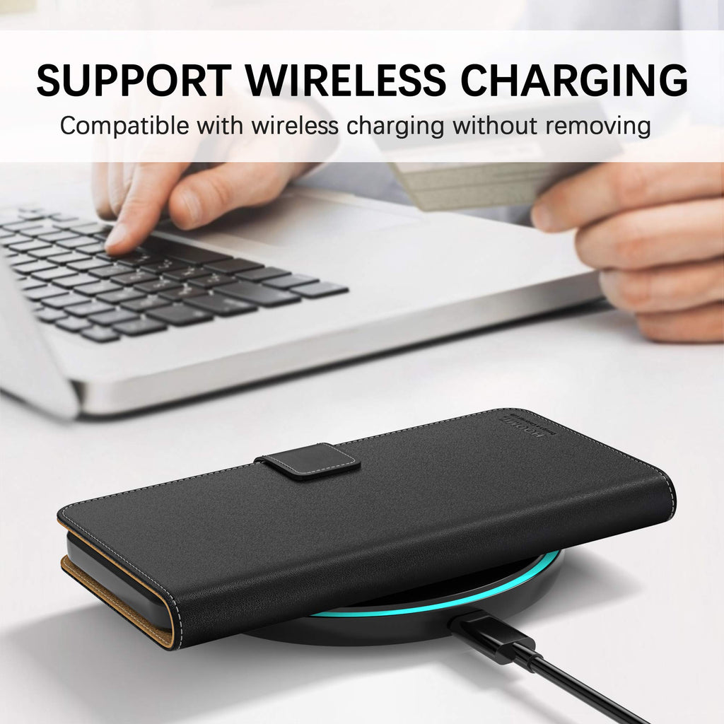 HOOMIL Handyhülle für Samsung Galaxy S10 Hülle, Premium Leder Flip Schutzhülle für Samsung Galaxy S10 Tasche - Schwarz