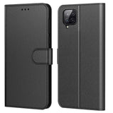 AURSTORE Handyhülle Kompatibel Mit Samsung Galaxy A12 / M12 Hülle, Premium PU Leder Schutzhülle Abdeckung, Magnetverschluss,Tasche Flip Case Brieftasche Etui für (Samsung A12/M12, Schwarz Book)