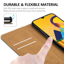 Laden Sie das Bild in den Galerie-Viewer, HOOMIL Handyhülle für Samsung Galaxy M21 Hülle, für Samsung Galaxy M30s Hülle, Premium PU Leder Flip Schutzhülle für Samsung Galaxy M21/M30s Tasche, Schwarz