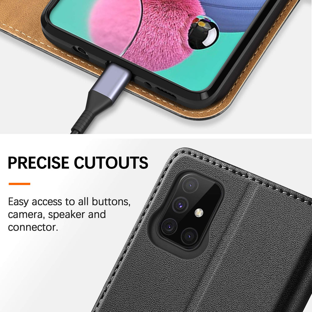 HOOMIL Handyhülle Kompatibel mit Samsung Galaxy A51 Hülle, Schwarz