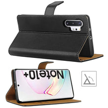 Laden Sie das Bild in den Galerie-Viewer, HOOMIL Handyhülle für Samsung Galaxy Note 10+ Plus Hülle, Premium PU Leder Flip Schutzhülle für Samsung Galaxy Note 10+ Plus Tasche, Schwarz