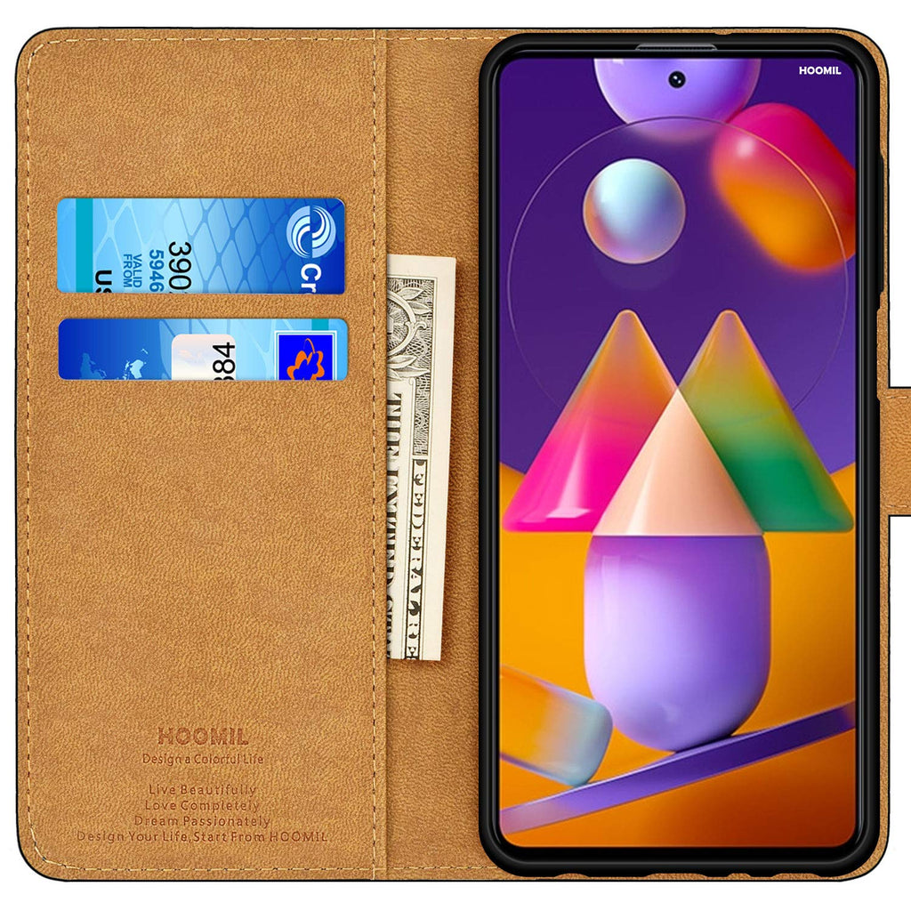 HOOMIL Handyhülle für Samsung Galaxy M31S Hülle, Premium PU Leder Flip Case Schutzhülle für Samsung Galaxy M31S Tasche (Schwarz)