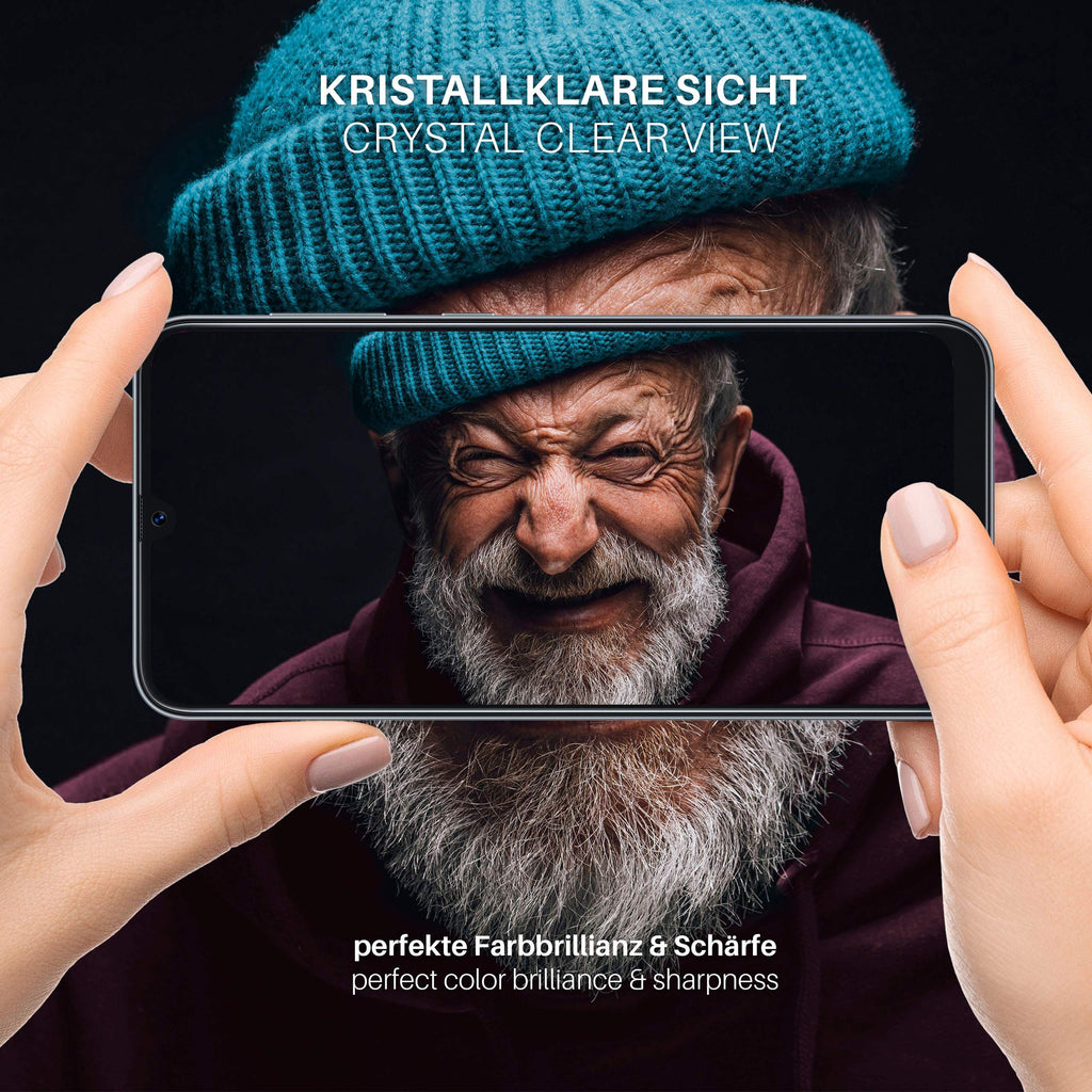moex Panzerglas kompatibel mit Samsung Galaxy A31 - Schutzfolie aus Glas, bruchsichere Displayschutz Folie, Crystal Clear Panzerglasfolie