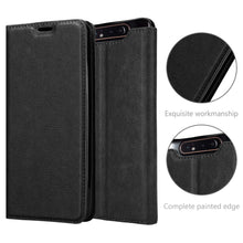 Laden Sie das Bild in den Galerie-Viewer, Cadorabo Hülle für Samsung Galaxy A80 / A90 in Nacht SCHWARZ - Handyhülle mit Magnetverschluss, Standfunktion und Kartenfach - Case Cover Schutzhülle Etui Tasche Book Klapp Style