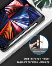 Laden Sie das Bild in den Galerie-Viewer, ZtotopCases Hülle für iPad Pro 11 2021, Ultradünne Soft TPU Rückseite Abdeckung Schutzhülle mit Pencilhalter, Auto Schlaf /Aufwach, für Neu 2021 iPad Pro 11 Zoll 3. Generation, Schwarz