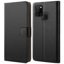 Laden Sie das Bild in den Galerie-Viewer, HOOMIL Handyhülle für Samsung Galaxy A21S Hülle, Premium PU Leder Flip Case Schutzhülle für Samsung Galaxy A21S Tasche, Schwarz