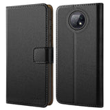 HOOMIL Handyhülle für Xiaomi Redmi Note 9T Hülle Leder Tasche Flip Case Schutzhülle Schwarz