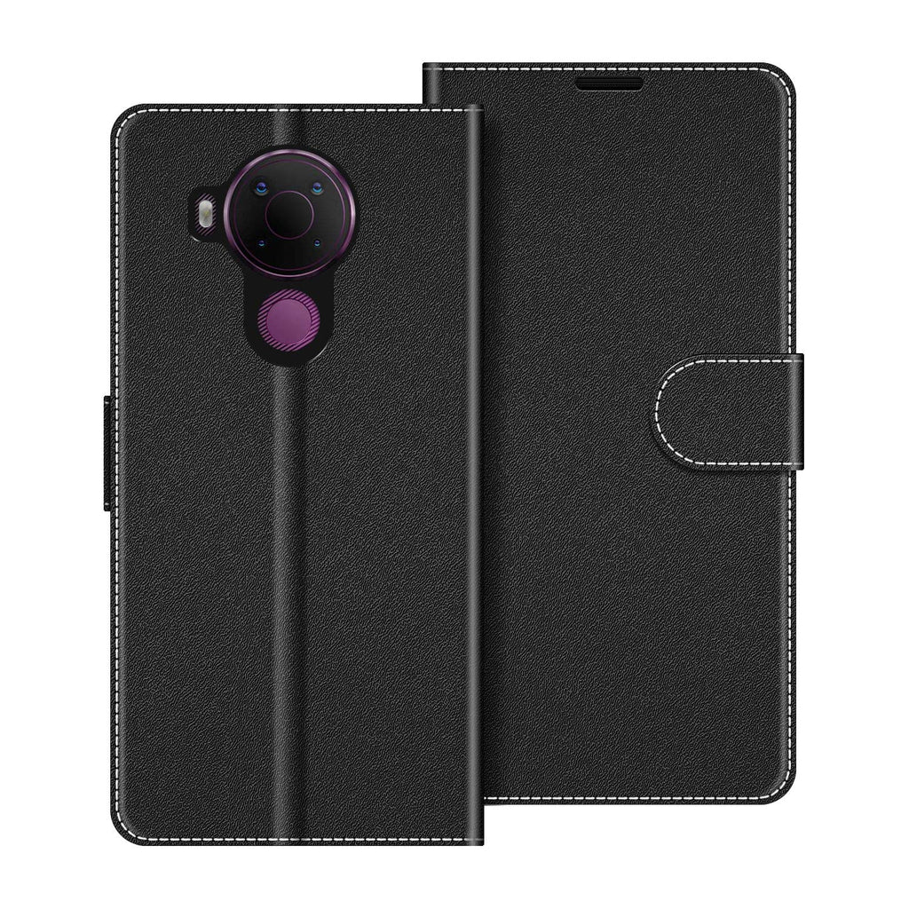 COODIO Handyhülle für Nokia 5.4 Handy Hülle, Nokia 5.4 Hülle Leder Handytasche für Nokia 5.4 Klapphülle Tasche, Schwarz