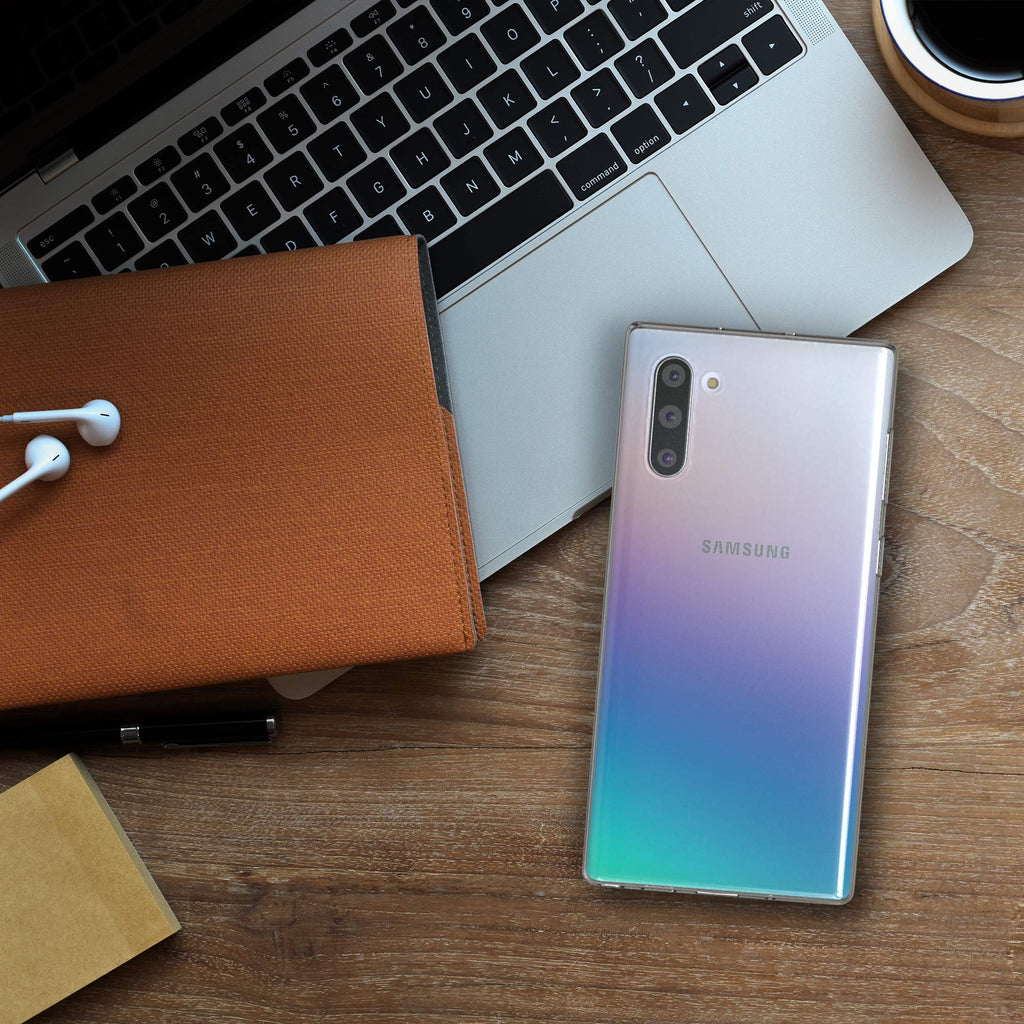 EAZY CASE Hülle kompatibel mit Samsung Galaxy Note 10 Schutzhülle Silikon, Ultra dünn, Slimcover, Handyhülle, Silikonhülle, Backcover, Durchsichtig, Klar, Transparent
