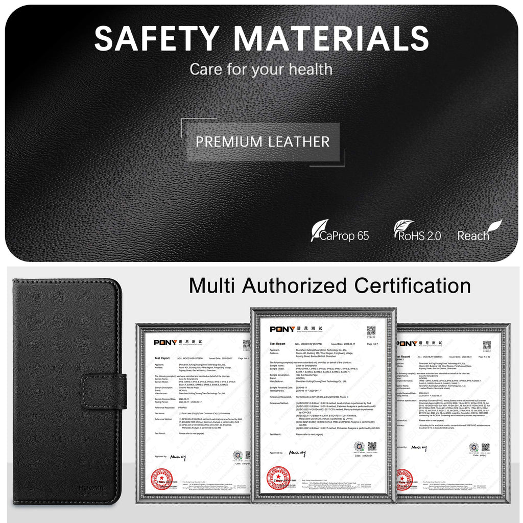 HOOMIL iPhone 7 Hülle, iPhone 8 Hülle, iPhone SE 2020 Hülle, Handyhülle iPhone 7 Tasche Leder Flip Case Brieftasche Etui Schutzhülle für Apple iPhone 7/8/SE 2020 Cover (4,7 Zoll) - Schwarz