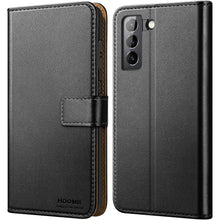 Laden Sie das Bild in den Galerie-Viewer, HOOMIL Handyhülle für Samsung Galaxy S21 Hülle Leder Tasche Flip Case Schutzhülle Kompatibel mit Samsung S21 Hülle Schwarz