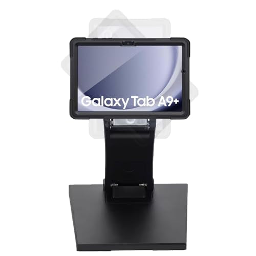 B2Bworkplace Tischständer kompatibel mit Samsung Galaxy Tab A9+ - Tablethalterung mit Abnehmbarer Schutzhülle - höhenverstellbar & drehbar