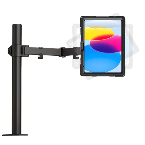 B2Bworkplace Tablethalterung kompatibel mit Apple iPad 10,9" iPad (10. Generation) - Tisch Tablet Halte mit Abnehmbarer Schutzhülle - höhenverstellbar & drehbar