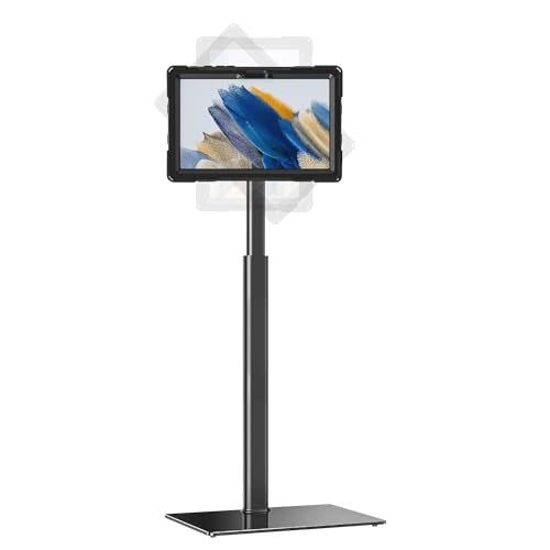 B2Bworkplace Bodenständer kompatibel mit Samsung Galaxy Tab A8 - Tablethalterung mit Abnehmbarer Schutzhülle - höhenverstellbar & drehbar