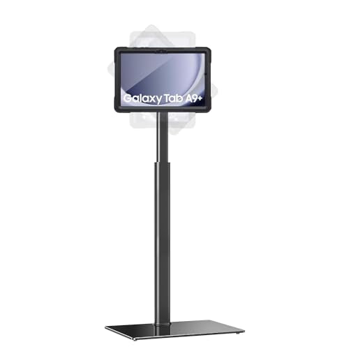 B2Bworkplace Bodenständer kompatibel mit Samsung Galaxy Tab A9+ - Tablethalterung mit Abnehmbarer Schutzhülle - höhenverstellbar & drehbar