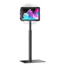 Laden Sie das Bild in den Galerie-Viewer, B2Bworkplace Bodenständer kompatibel mit Microsoft Surface Go 2/3/4 - Tablethalterung mit Abnehmbarer Schutzhülle - höhenverstellbar &amp; drehbar