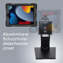 Laden Sie das Bild in den Galerie-Viewer, B2Bworkplace Tischständer kompatibel mit Apple iPad 10,2&quot; iPad (9. Generation) - Tablethalterung mit Abnehmbarer Schutzhülle - höhenverstellbar &amp; drehbar