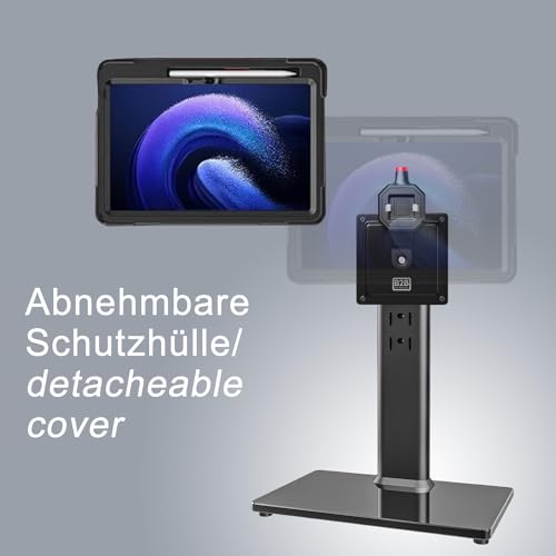 B2Bworkplace Tischständer kompatibel mit Xiaomi Pad 6 - Tablethalterung mit Abnehmbarer Schutzhülle - höhenverstellbar & drehbar