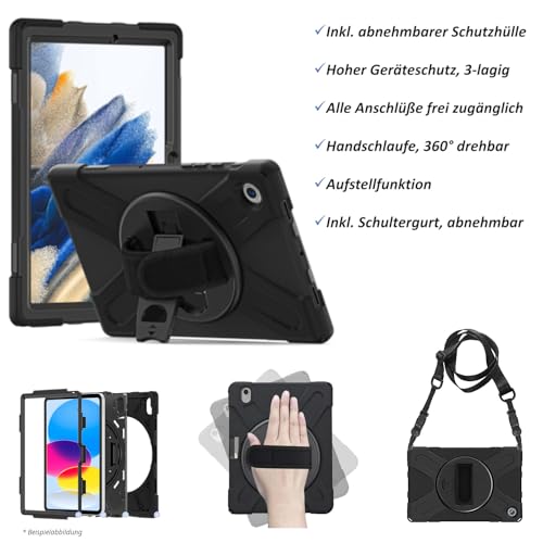 B2Bworkplace Bodenständer kompatibel mit Apple iPad Air 11" (6./5./4. Generation) - Tablethalterung mit abnehmbarer Schutzhülle - höhenverstellbar & drehbar