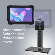 Laden Sie das Bild in den Galerie-Viewer, B2Bworkplace Tischständer kompatibel mit Samsung Galaxy Tab Active 4 Pro - Tablethalterung mit abnehmbarer Schutzhülle - höhenverstellbar &amp; drehbar