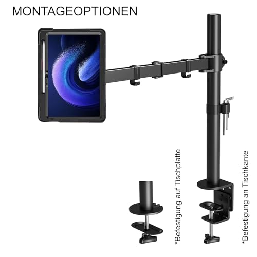 B2Bworkplace Tablethalterung kompatibel mit Xiaomi Pad 6 - Tisch Tablet Halte mit Abnehmbarer Schutzhülle - höhenverstellbar & drehbar